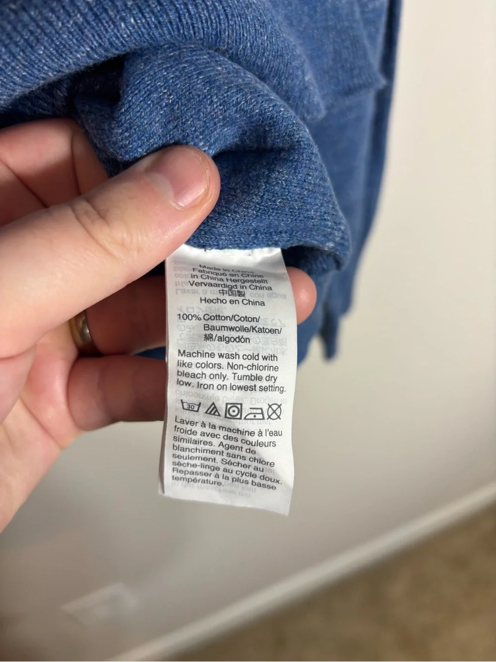 J. Crew Cotton Sweater Heathered Blue Large